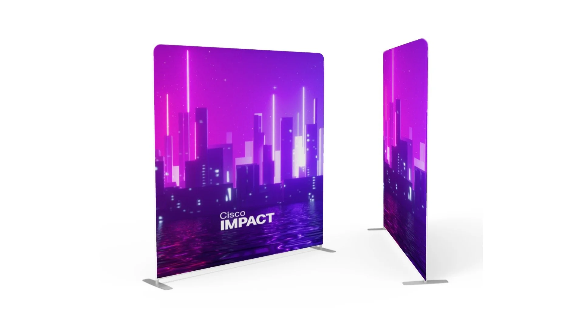 Custom 8 foot branded tension fabric backdrop designed for a corporate event