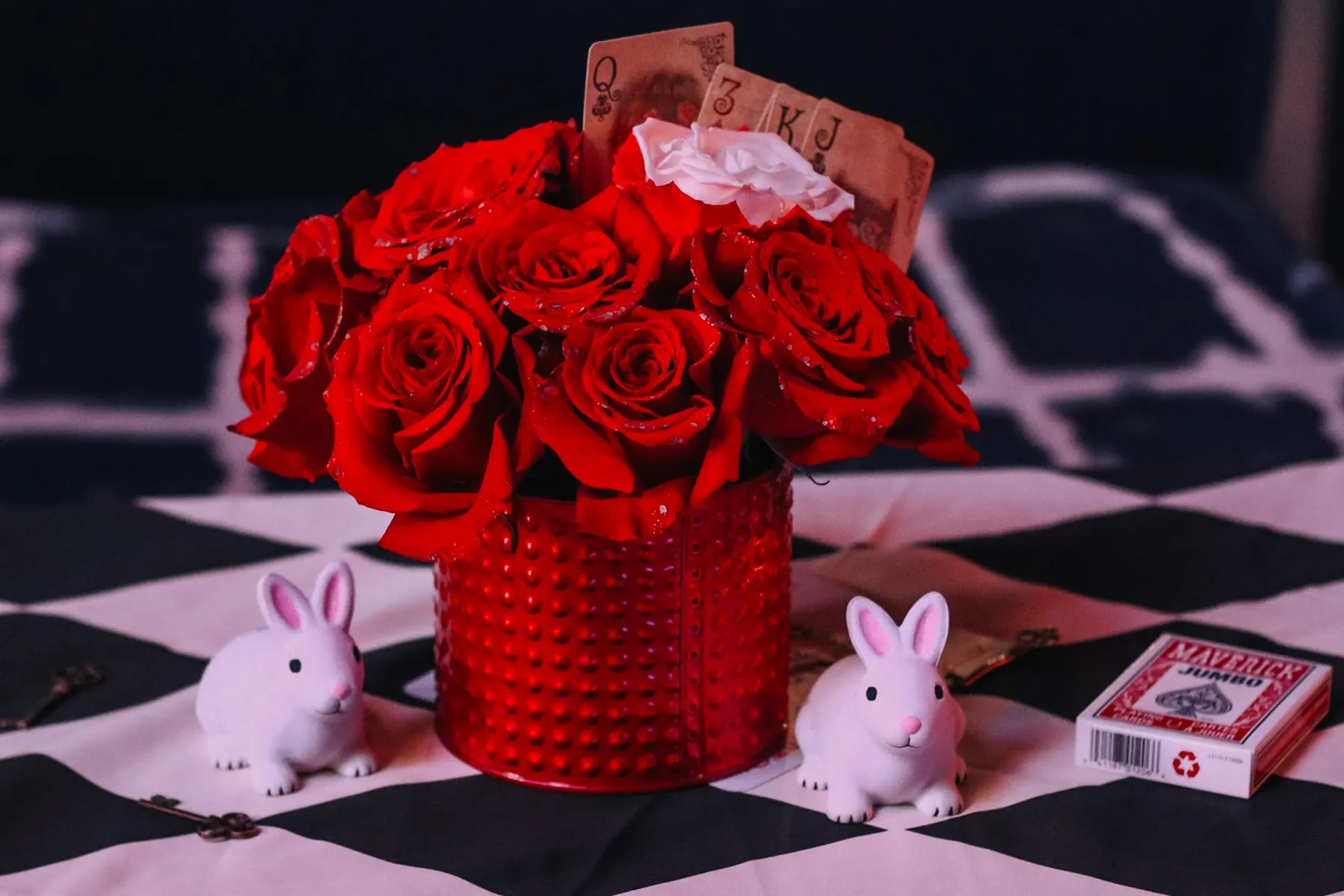 Floral centerpiece at a corporate holiday event