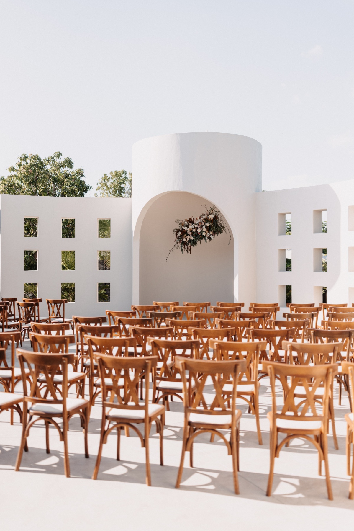 Outdoor wedding ceremony setup at Baja Luna in Los Cabos