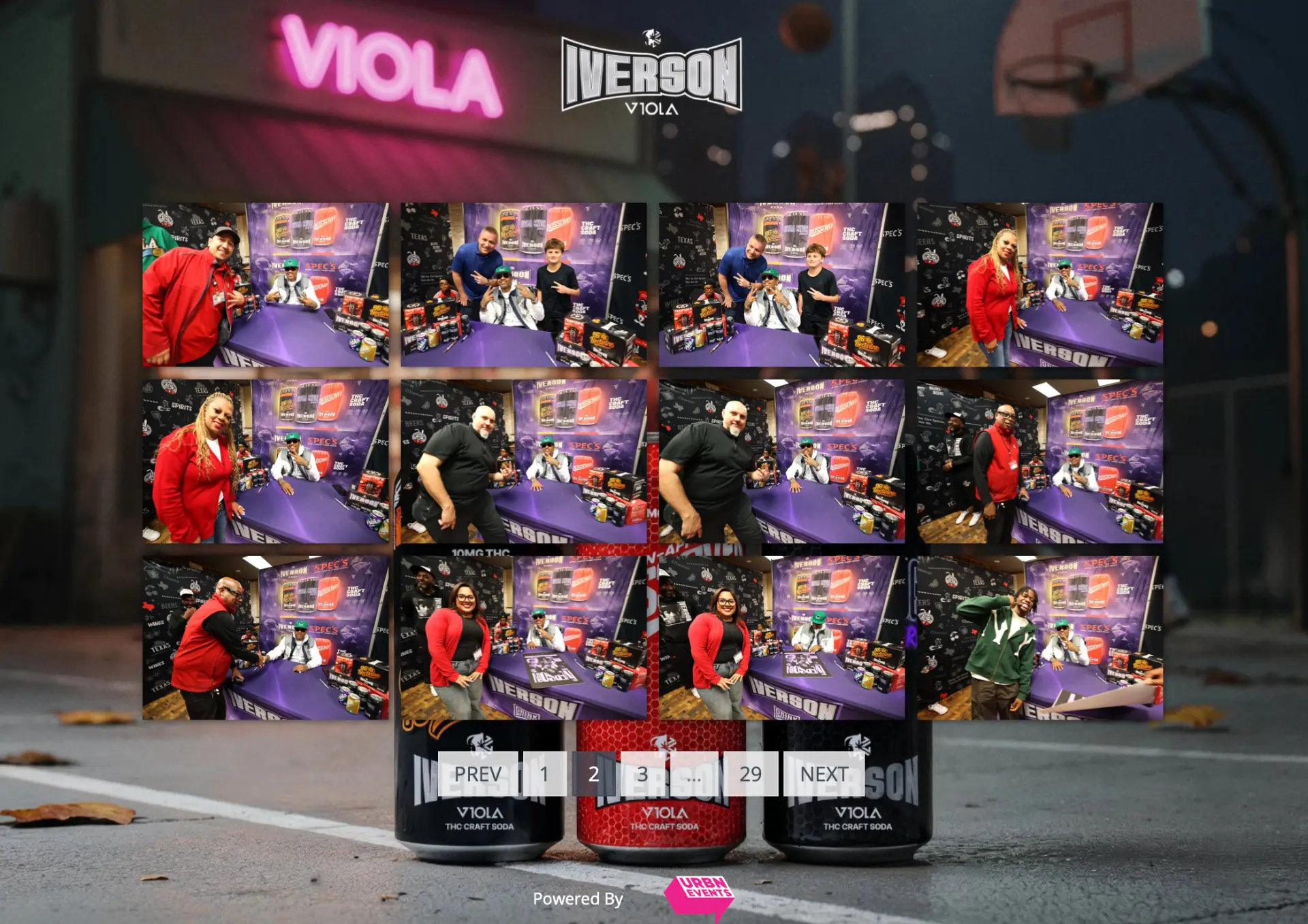 Custom branded microsite gallery from a celebrity meet and greet activation