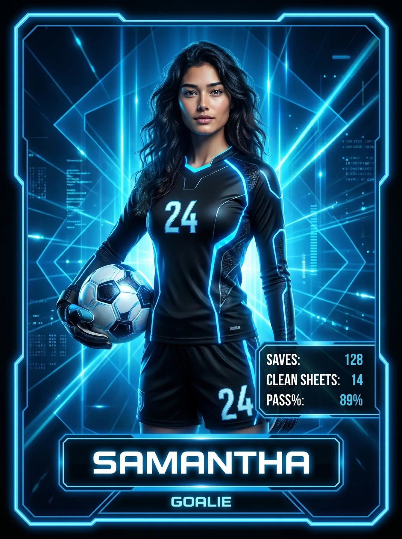 Sports theme trading card sample